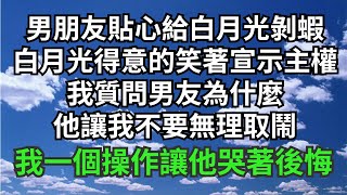 男朋友貼心給白月光剝蝦，白月光得意的笑著宣示主權，我質問男友為什麼，他讓我不要無理取鬧，我轉身一個操作讓他哭著後悔【緣覺】#圍爐夜話#花開富貴#情感故事#爽文#落日溫情#閱讀茶坊#情滿夕陽#深夜淺讀