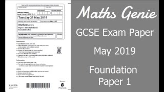 Edexcel GCSE Maths May 2019 1F Exam Paper Walkthrough
