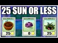 Only Plants That Cost 25 Sun Or Less (Survival: Fog) | Plants VS Zombies Challenge