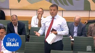 Businessman Arron Banks leaves select committee for lunch date