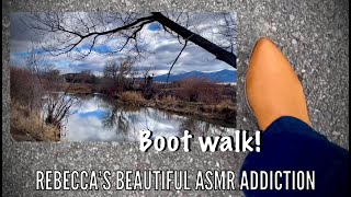 ASMR Boot Walk at Susan River! Clacky footsteps~scenic river! (Soft Spoken version)