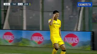 Gol de Álvaro Zamora (1' - ARI) • Panathinaikos vs. Aris FC • Superliga de Grecia • 28-04-2024.