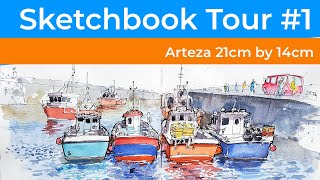 Sketchbook Tour #1 - Arteza - Line and Wash, Watercolour and Ink Art Play
