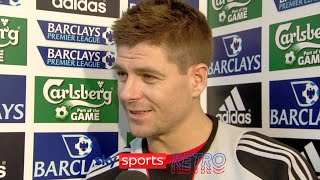 Steven Gerrard after scoring a hat-trick against Aston Villa