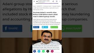 GAUTAM ADANI made record in today's Adani Group Stock crash #adani #shortsvideo