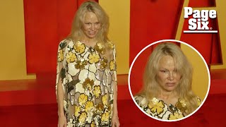 Pamela Anderson looks fresh-faced at Vanity Fair Oscars party 2024 with son Brandon Thomas Lee