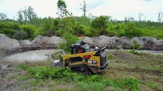 Surgical Land Clearing-CAT 297 D2 w/ Denis Cimaf 180D in action-3