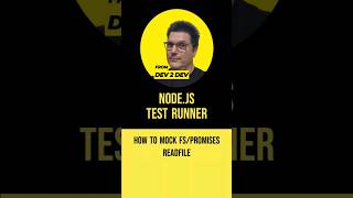 Use the Node.js native test runner to mock the asynchronous fs/promises readFile #shorts