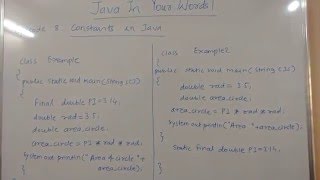 Episode8 Constants In Java
