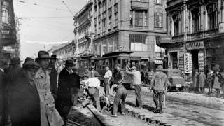 Łódź - ReFotografie  - Skrzyżowanie Piotrkowskiej i Narutowicza 1928/2017