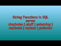 String Functions in sql server