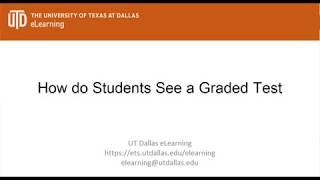 How Do Students See A Graded Test
