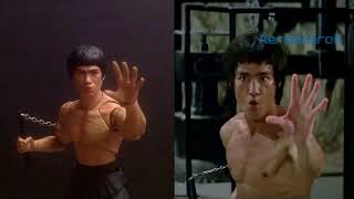 Bruce Lee - Nunchaku swing comparison (stop-motion/frame-motion)