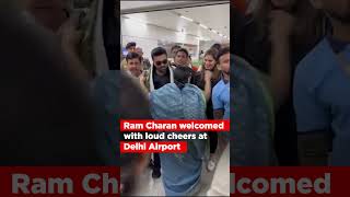 Actor Ram Charan receives a grand welcome on his arrival at the Delhi Airport after winning Oscar.