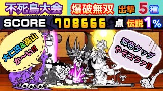 【不死鳥大会】道場ランキングの間‼️最強爆破コンビで70万点伝説1%‼️［にゃんこ大戦争］