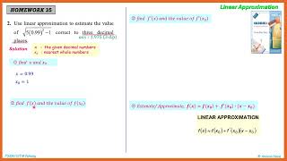 Homework 35 (example 2) Linear Approximation 2026 27