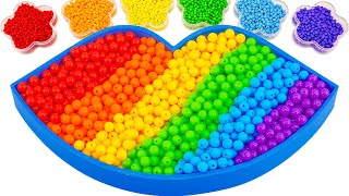 Satisfying Video | How To Make Rainbow Lip From Mixing Beads Cutting ASMR | Magic Sand B