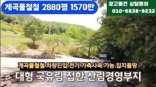 계곡물철철 2880평 집짓고 농장         할땅 몽땅1570만 급매매 강력추천