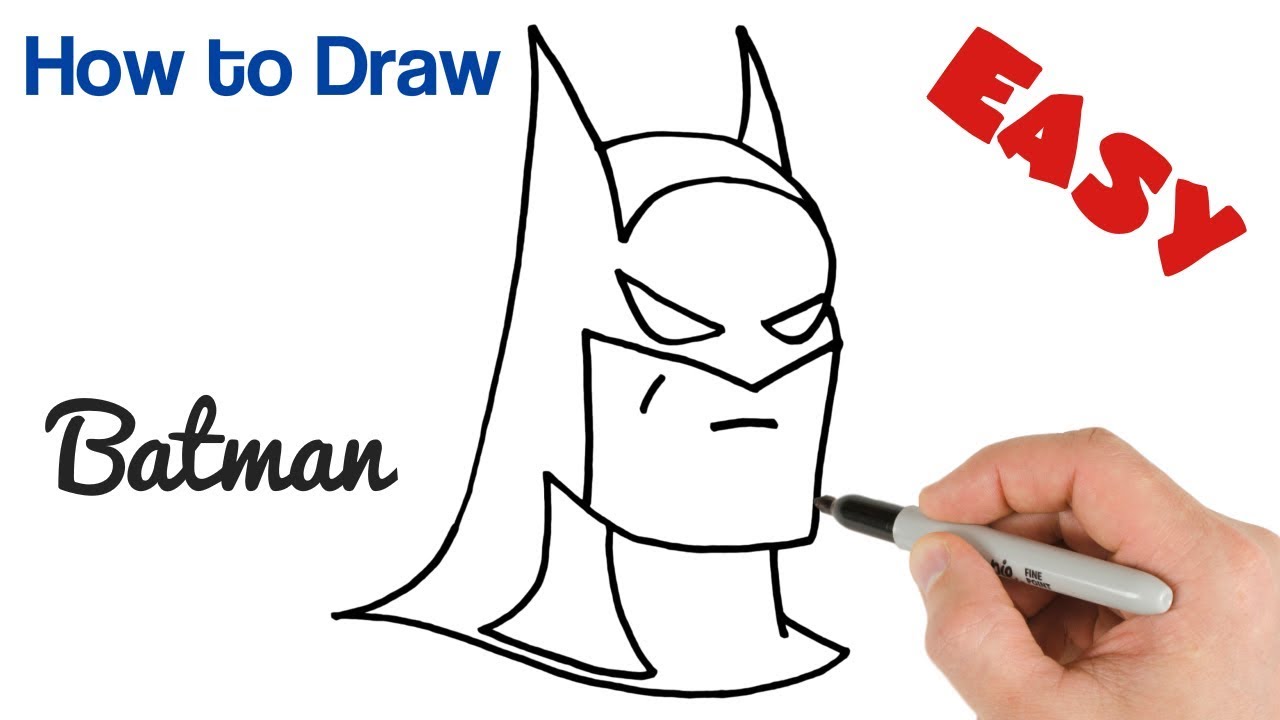 How To Draw Batman Easy Step By Step Drawing - YouTube