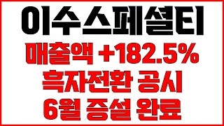 [이수스페셜티케미컬 주가전망] 2월 10일 공시 매출액 +182 5% 증가 흑자전환 25년 구미 3천억 투자 6월 TDM 시설 증설 완료! 주가는 전고점 향해 달린다