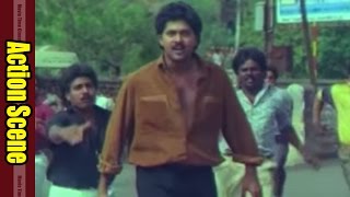 Powerful Action Scene Between Vinod Kumar & Mukka Narasinga Rao || Rajadhani Movie || Yamuna