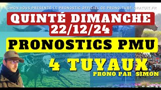 Pronostic Quinté du Dimanche 22/12/2024 : Pronostics PMU, 4 Tuyaux, Bases Solides et Tocard du jour