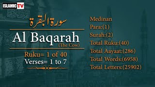 Surah Al Baqarah | Quran Kareem | Beautiful Voice | Islamic Tv |Bakra Surat