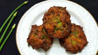 পেঁয়াজ পাতার পাকোড়া । Peyaz Patar Pakdra । Spring Onion Pakoda ।  Pakora Recipe Bangla