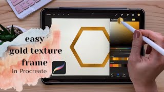 How to make a fancy gold foil textured frame in Procreate
