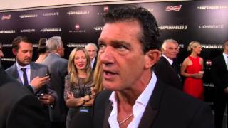 The Expendables 3: Antonio Banderas Red Carpet Movie Premiere Interview | ScreenSlam