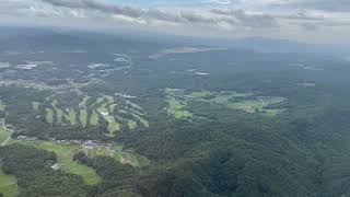 広島空港への着陸機窓