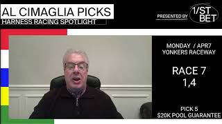 Al Cimaglia Yonkers Pick 5 Analysis | Monday, April 7, 2025