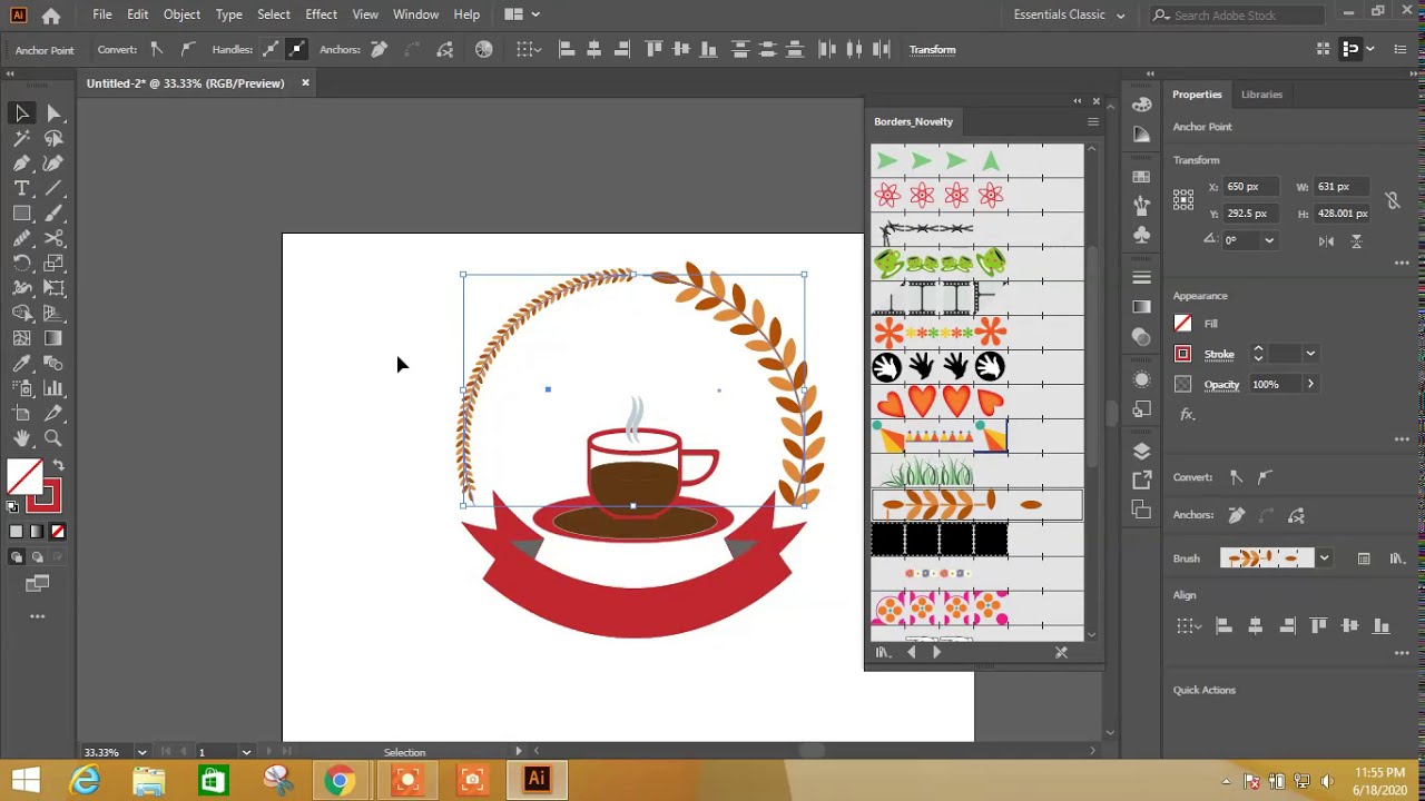 Adobe Illustrator Tutorials For Beginners Easy Way Coffee Logo Tutorial