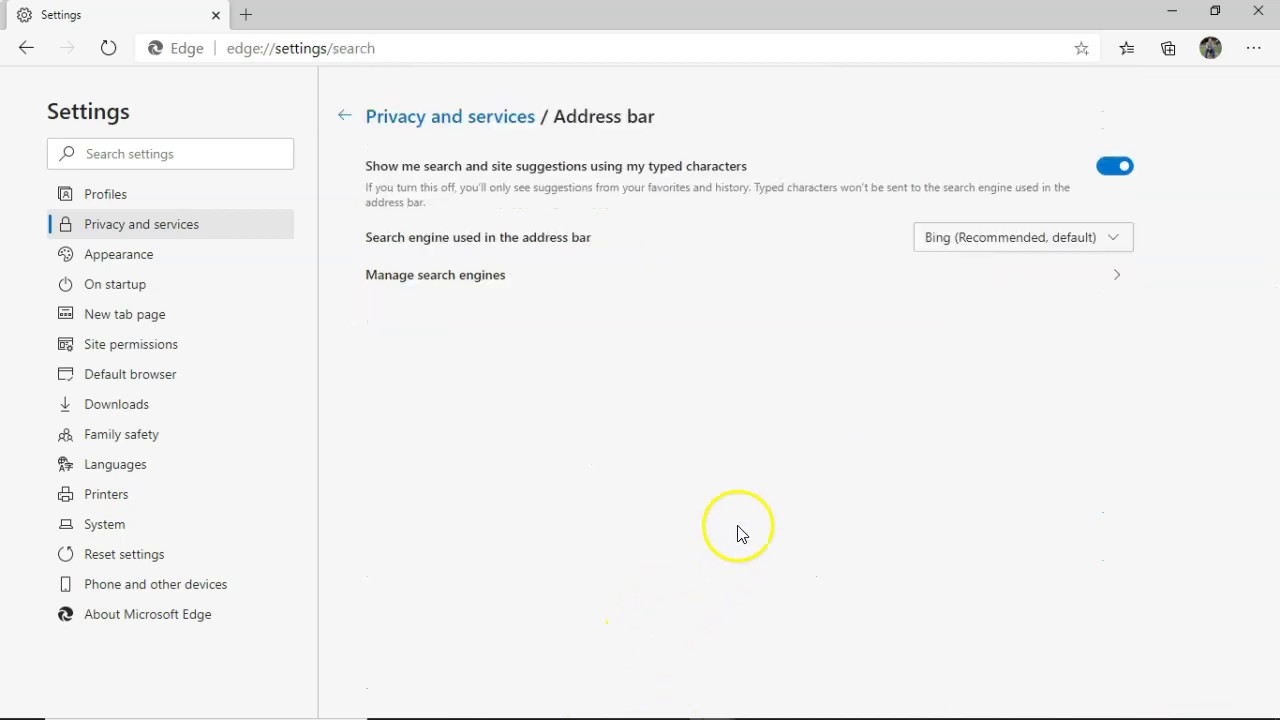 Change Microsoft Edge Search From Bing To Google