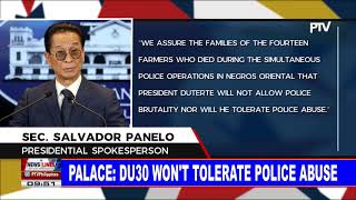 Palace: PRRD won't tolerate police abuse