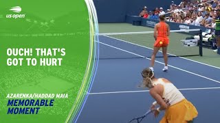 Azarenka Accidently Smashes Ball at Doubles Partner! | 2023 US Open