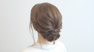 [結婚式ヘアアレンジ]髪をヘアピンで留めるのが苦手な方はゴムに挿して留めてください/ Elegant Hairstyle