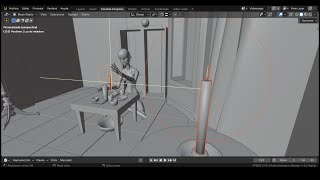 36 | Game development #Celaya #eldiarioliu #blender #upbge | Animar veladoras y cielo nocturno