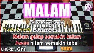 MALAM - Rita Sugiarto | Karaoke Dangdut Korg Pa3x (Chord&Lirik)