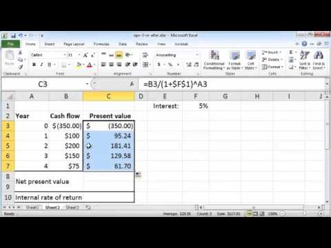 NPV and IRR in Excel 2010 NPV and IRR in Excel 2010