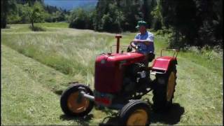 Steyr T84e Oldtimer Traktor beim Mähen 2