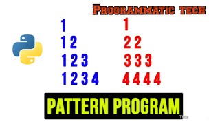 pattern in python || Nested loop || programmatic Tech 👍