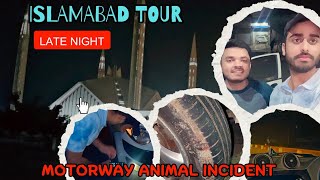 ISLAMABAD TOUR✨ | ANIMAL INCIDENT AT MOTORWAY 😐 #nightvibes  #islamabad #faisalmosque #motorway