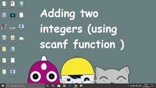 Adding two integers using scanf function.