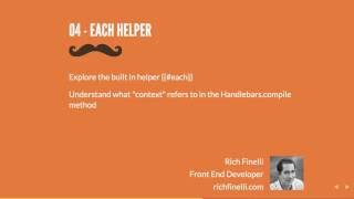 04 Handlebars Training: Each Helper