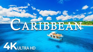 FLYING OVER CARIBBEAN (4K UHD) - Soothing Music Along With Beautiful Nature Video - 4K Video ULTRAHD