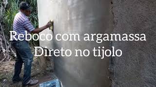 Reboco com argamassa - reboco com argamassa direto no tijolo