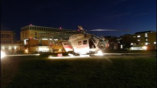 [HD] Air Ambulance 02 high risk dangerous start over the hospital Greifswald