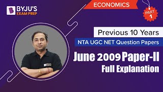 June 2009 Paper-II Part-1|Previous 10 Years NTA UGC NET Economics Question Papers | Amit Sir | BEP