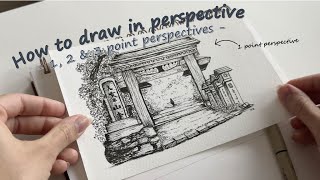 How to draw in perspective| 1 point, 2 point and 3 point perspective